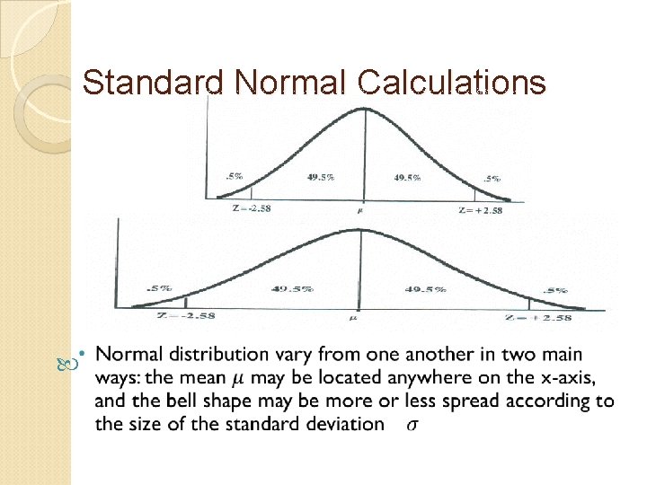 Standard Normal Calculations 