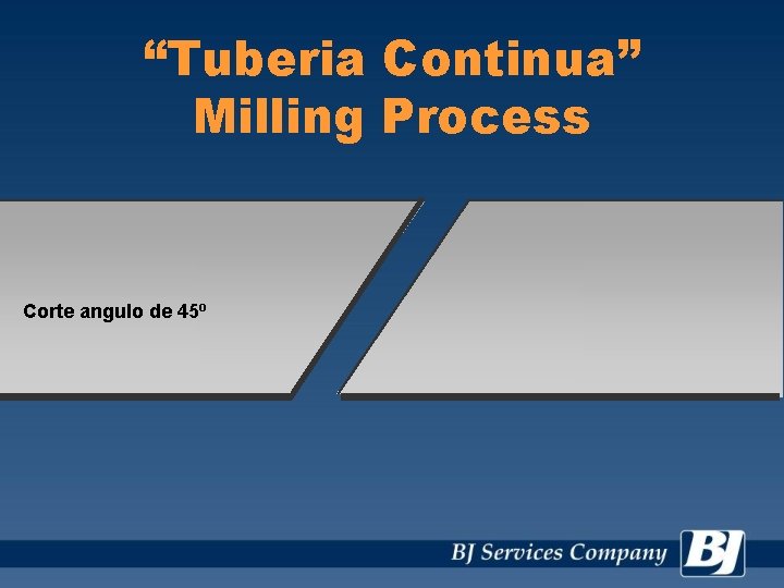 “Tuberia Continua” Milling Process Corte angulo de 45 o 