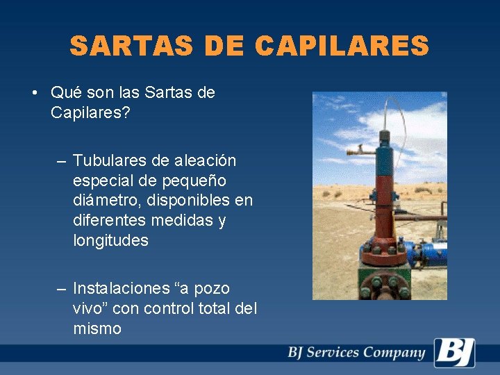 SARTAS DE CAPILARES • Qué son las Sartas de Capilares? – Tubulares de aleación