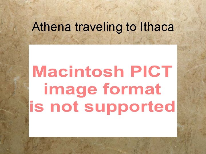 Athena traveling to Ithaca 