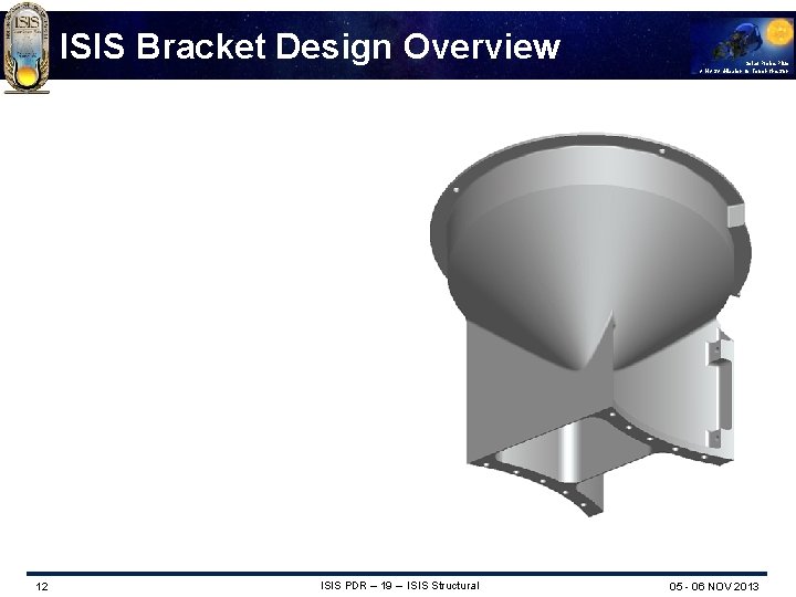 ISIS Bracket Design Overview 12 ISIS PDR – 19 – ISIS Structural Solar Probe