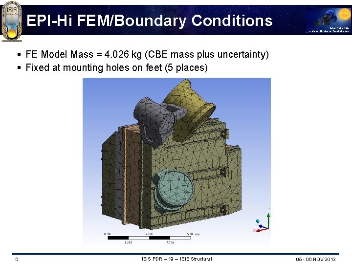 EPI-Hi FEM/Boundary Conditions Solar Probe Plus A NASA Mission to Touch the Sun §