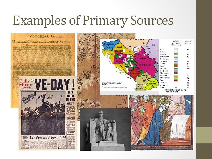 Examples of Primary Sources 