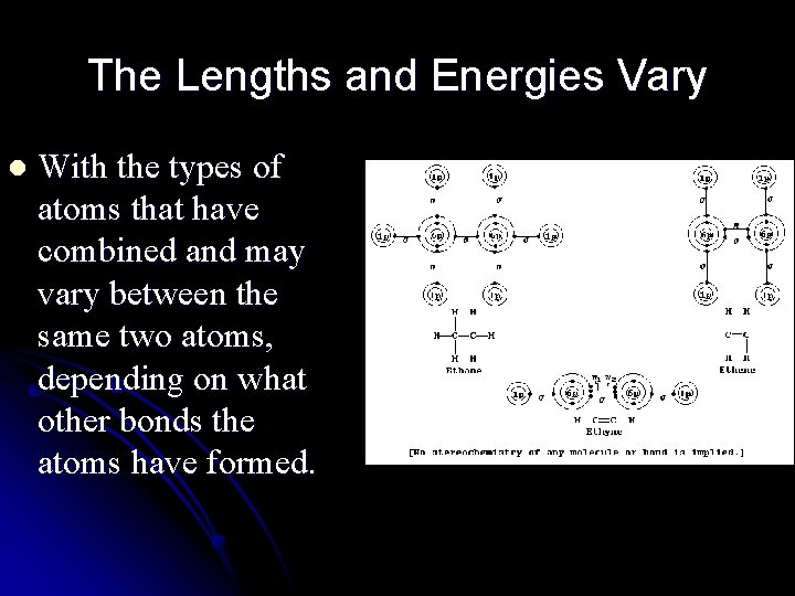 The Lengths and Energies Vary l With the types of atoms that have combined
