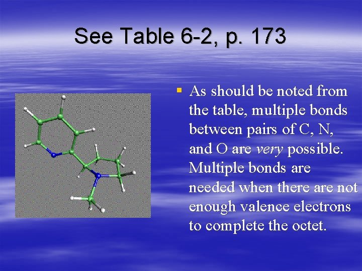 See Table 6 -2, p. 173 § As should be noted from the table,