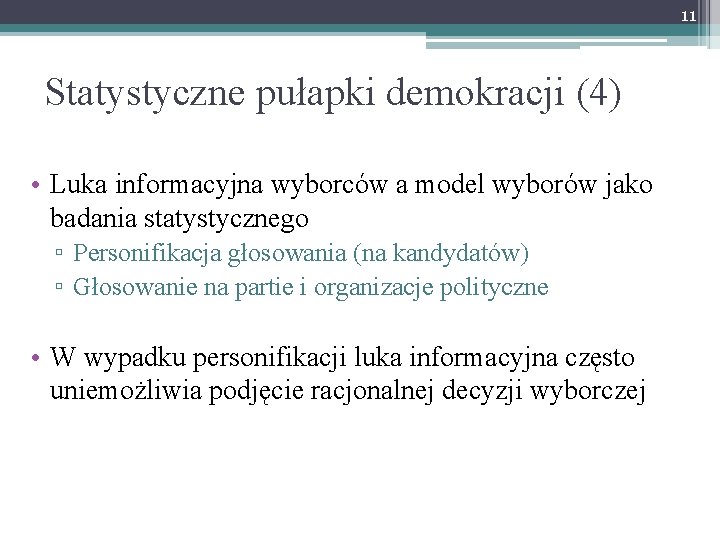 Wybory jako badanie statystyczne Prof dr hab Jzef