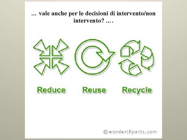 … vale anche per le decisioni di intervento/non intervento? …. 