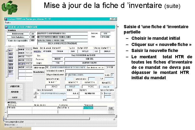 Mise à jour de la fiche d ’inventaire (suite) • Bourse aux Outils 29