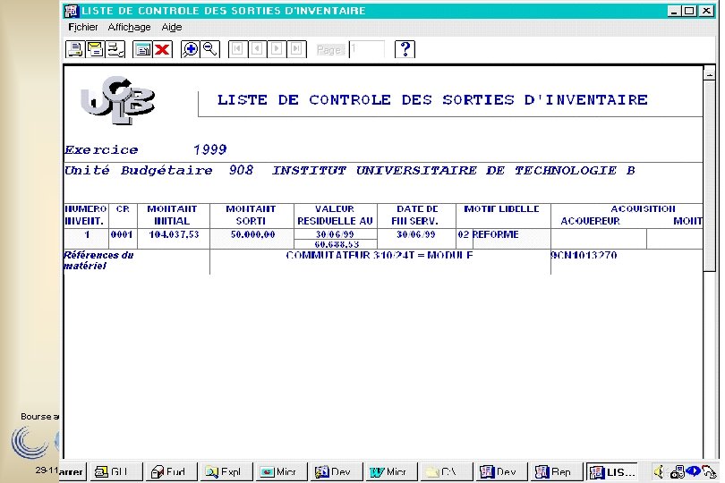 Bourse aux Outils 29 -11 -2000 