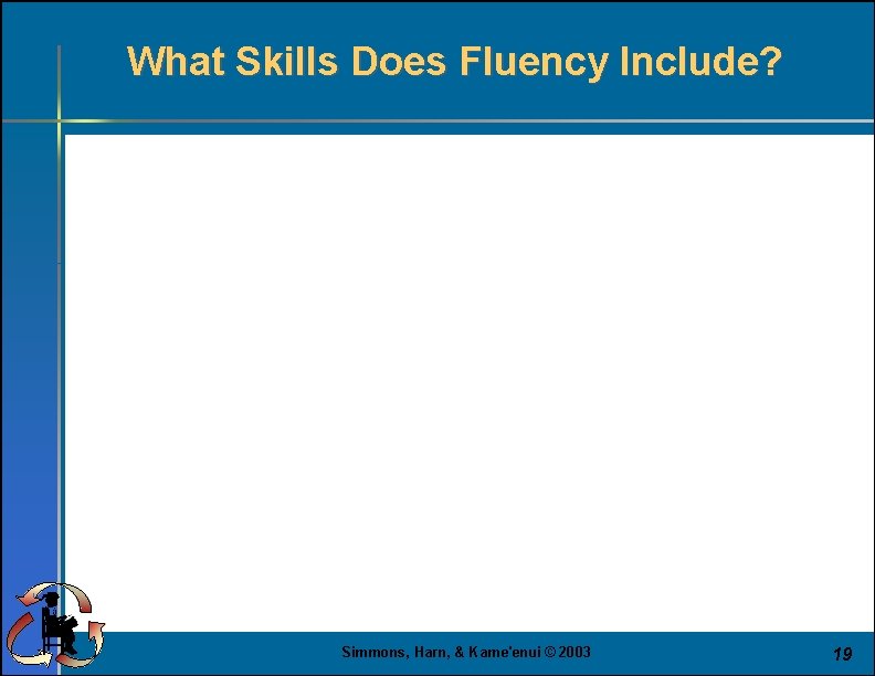 What Skills Does Fluency Include? Simmons, Harn, & Kame'enui © 2003 19 