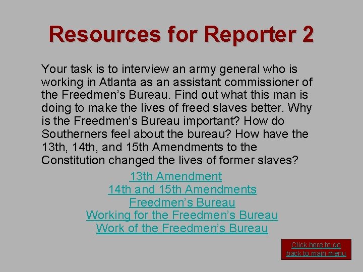 Resources for Reporter 2 Your task is to interview an army general who is
