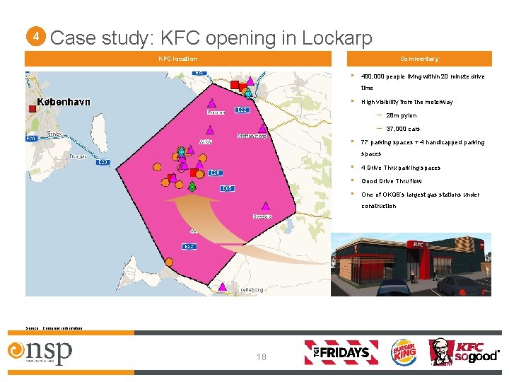 4 Case study: KFC opening in Lockarp KFC location Commentary • 400, 000 people