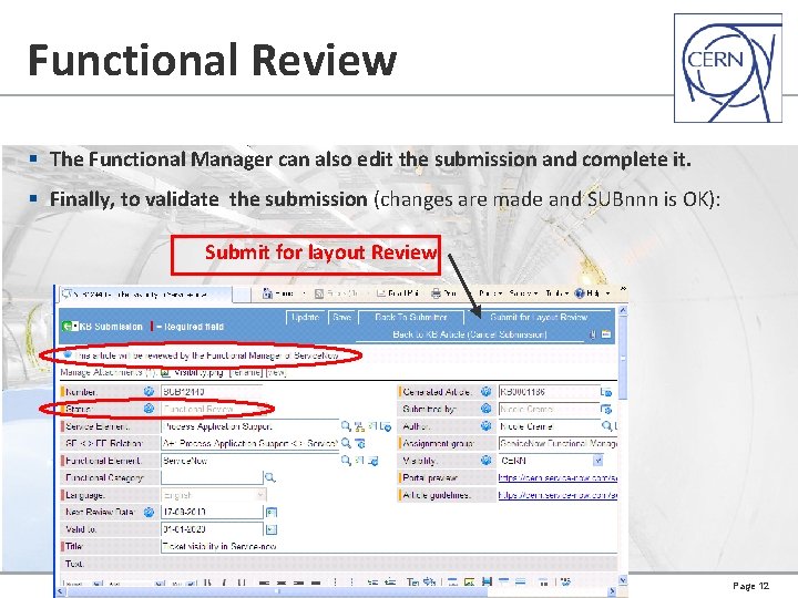 Functional Review § The Functional Manager can also edit the submission and complete it.