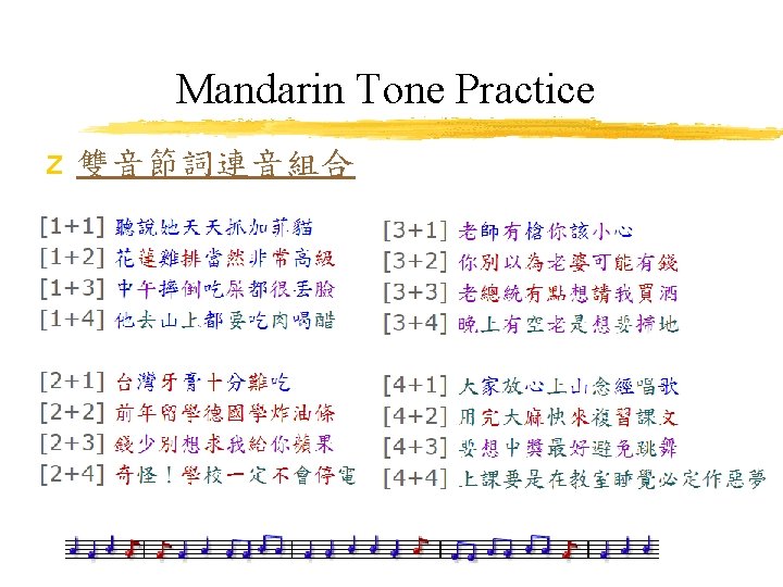 Mandarin Tone Practice z 雙音節詞連音組合 