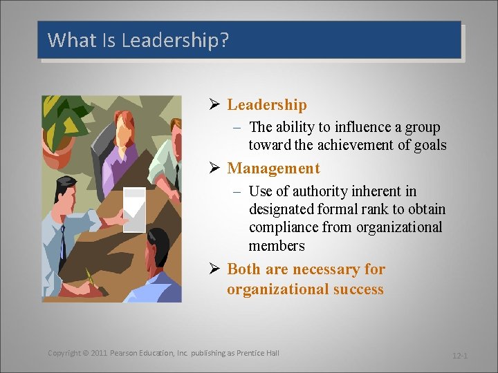 What Is Leadership? Ø Leadership – The ability to influence a group toward the
