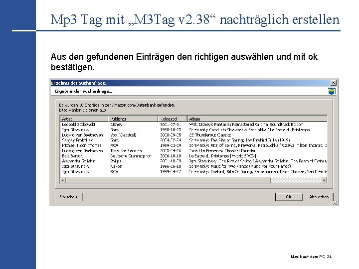 Mp 3 Tag mit „M 3 Tag v 2. 38“ nachträglich erstellen Aus den