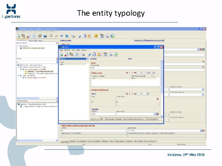 The entity typology Sarajevo, 19 th May 2010 