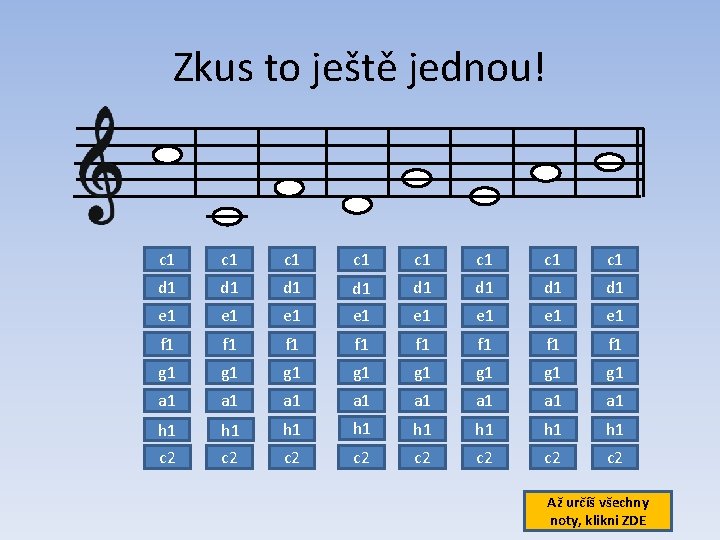 Zkus to ještě jednou! c 1 c 1 d 1 d 1 e 1