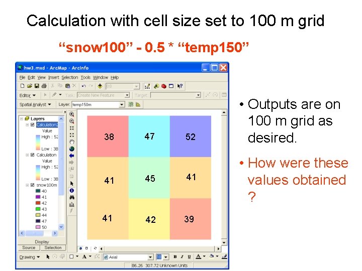 Calculation with cell size set to 100 m grid “snow 100” - 0. 5