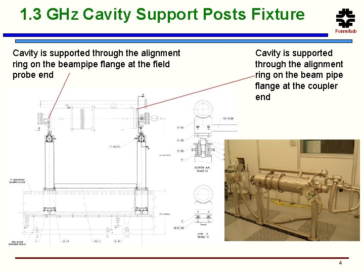 1. 3 GHz Cavity Support Posts Fixture Cavity is supported through the alignment ring