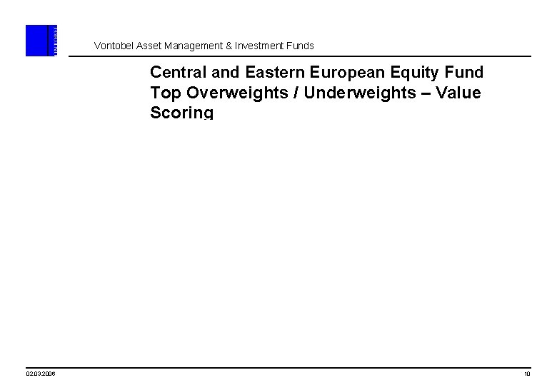 Vontobel Asset Management & Investment Funds Central and Eastern European Equity Fund Top Overweights