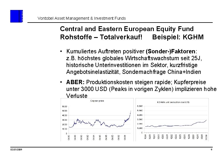 Vontobel Asset Management & Investment Funds Central and Eastern European Equity Fund Rohstoffe –