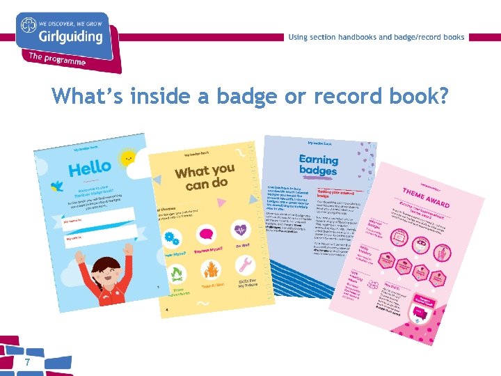 What’s inside a badge or record book? 7 