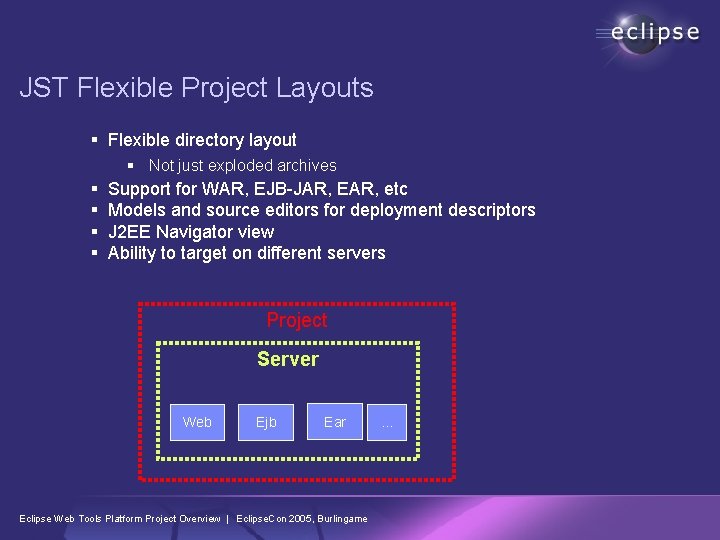 JST Flexible Project Layouts § Flexible directory layout § Not just exploded archives §