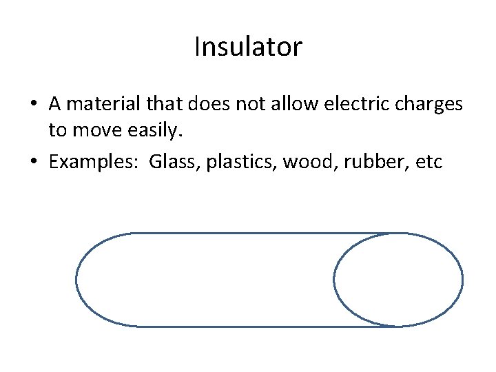 Insulator • A material that does not allow electric charges to move easily. •