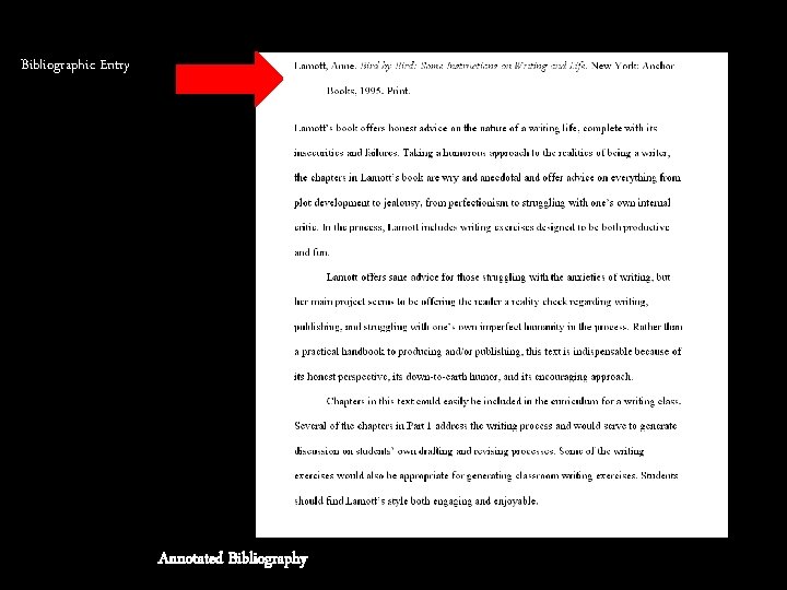Bibliographic Entry Annotated Bibliography 