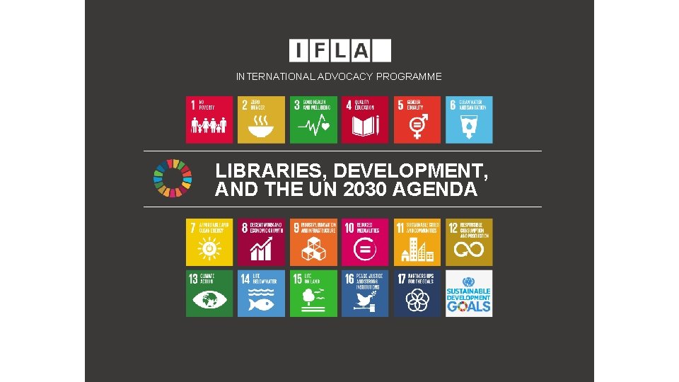 INTERNATIONAL ADVOCACY PROGRAMME LIBRARIES, DEVELOPMENT, AND THE UN 2030 AGENDA 