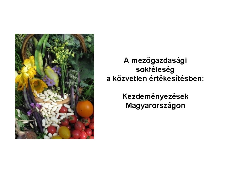 A mezőgazdasági sokféleség a közvetlen értékesítésben: Kezdeményezések Magyarországon 