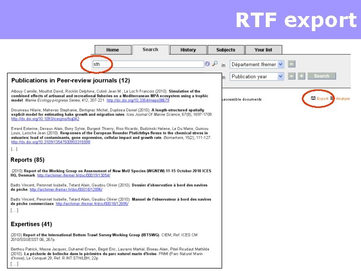 RTF export 