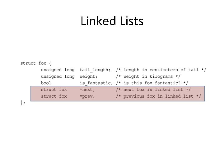 Linked Lists Linked Lists
