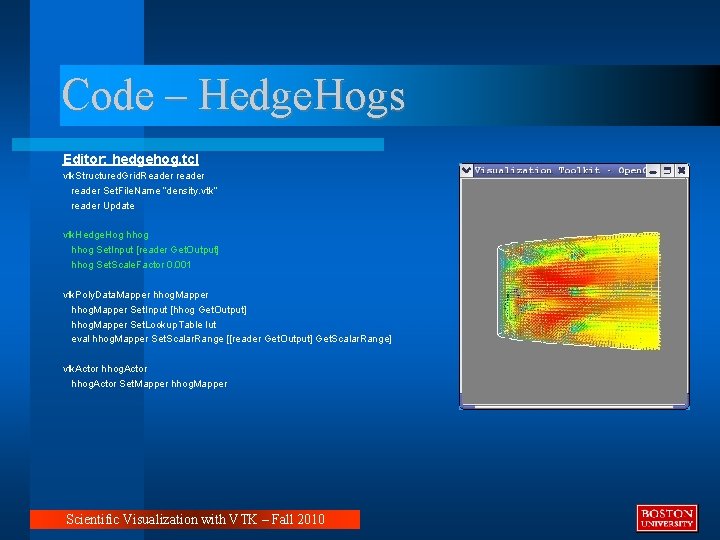 Code – Hedge. Hogs Editor: hedgehog. tcl vtk. Structured. Grid. Reader reader Set. File.