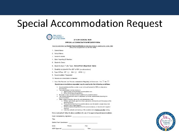 Special Accommodation Request 33 