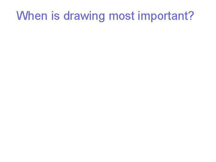 When is drawing most important? 