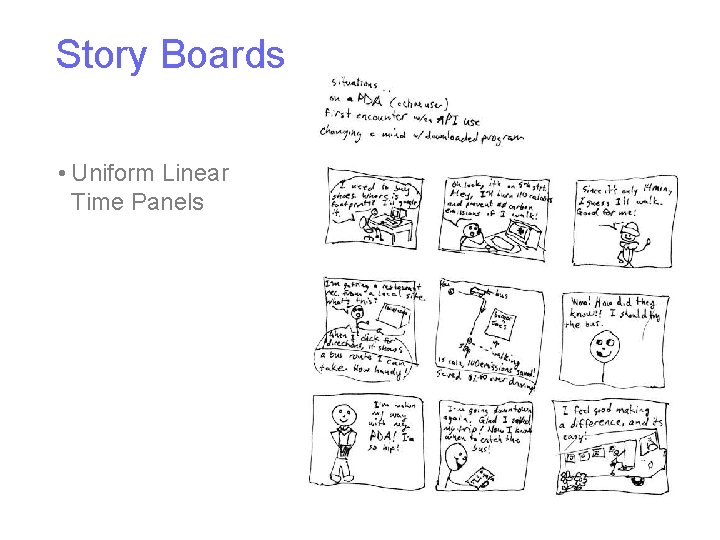 Story Boards • Uniform Linear Time Panels 