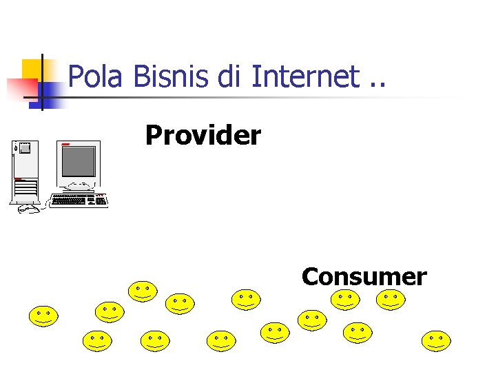 Pola Bisnis di Internet. . Provider Consumer 