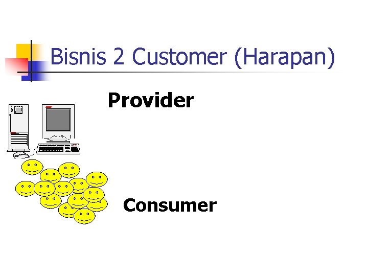 Bisnis 2 Customer (Harapan) Provider Consumer 