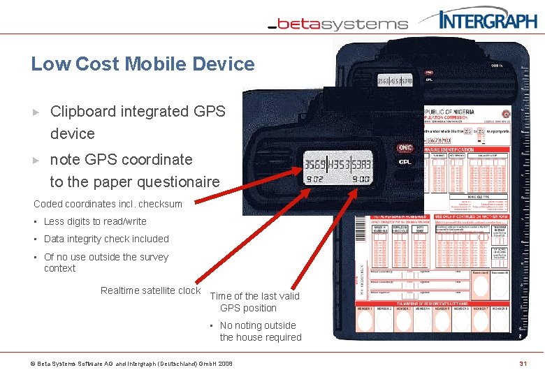 Low Cost Mobile Device Clipboard integrated GPS device note GPS coordinate to the paper