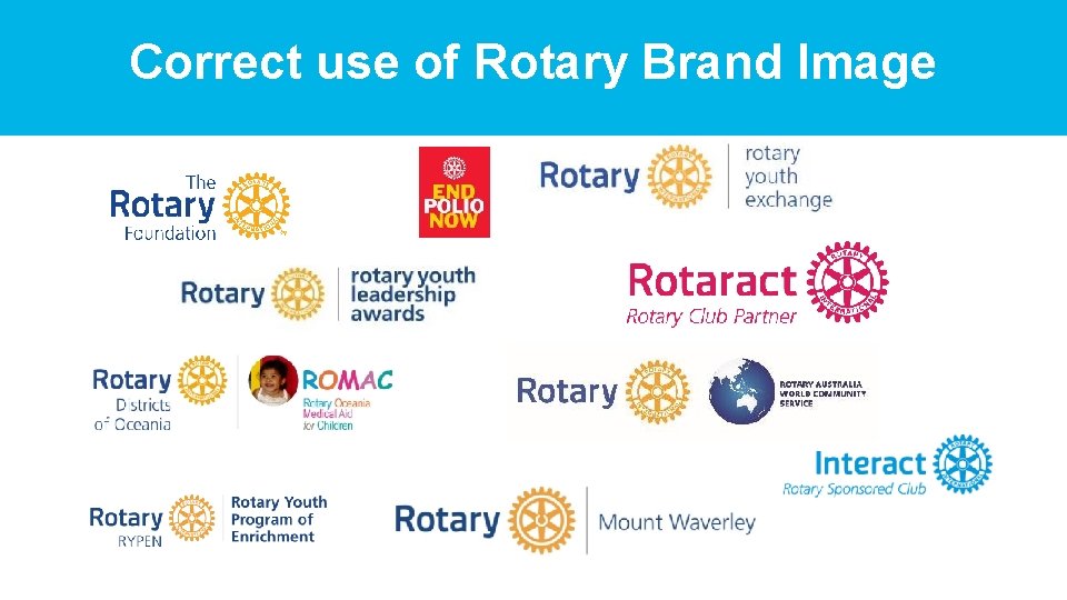 Correct use of Rotary Brand Image 
