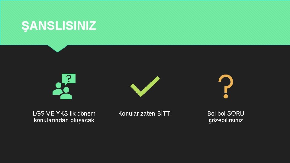 ŞANSLISINIZ LGS VE YKS ilk dönem konularından oluşacak Konular zaten BİTTİ Bol bol SORU