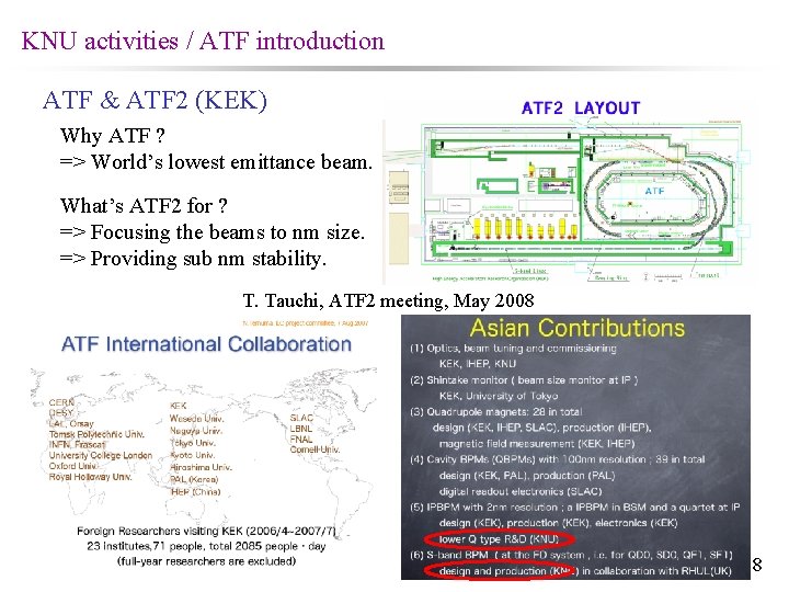 KNU activities / ATF introduction ATF & ATF 2 (KEK) Why ATF ? =>
