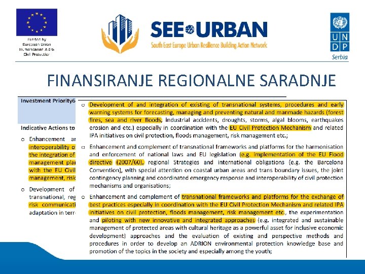 FINANSIRANJE REGIONALNE SARADNJE 