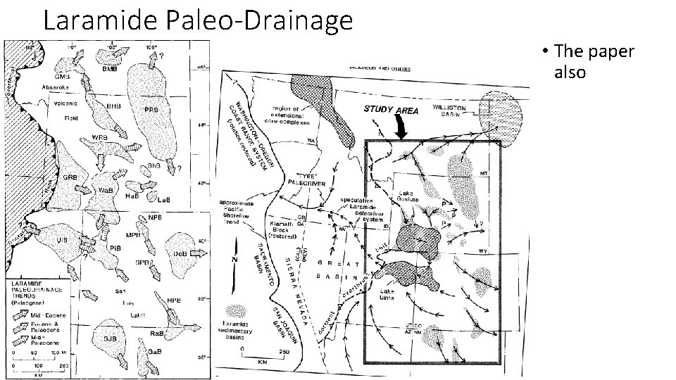 Laramide Paleo-Drainage • The paper also 