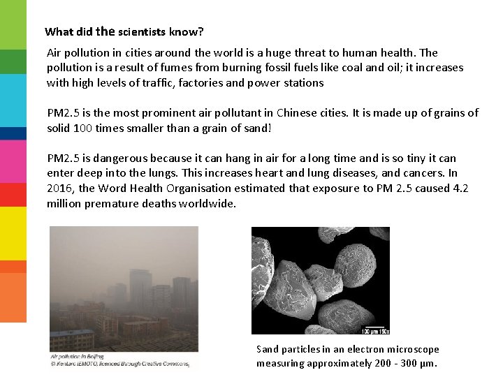 What did the scientists know? Air pollution in cities around the world is a