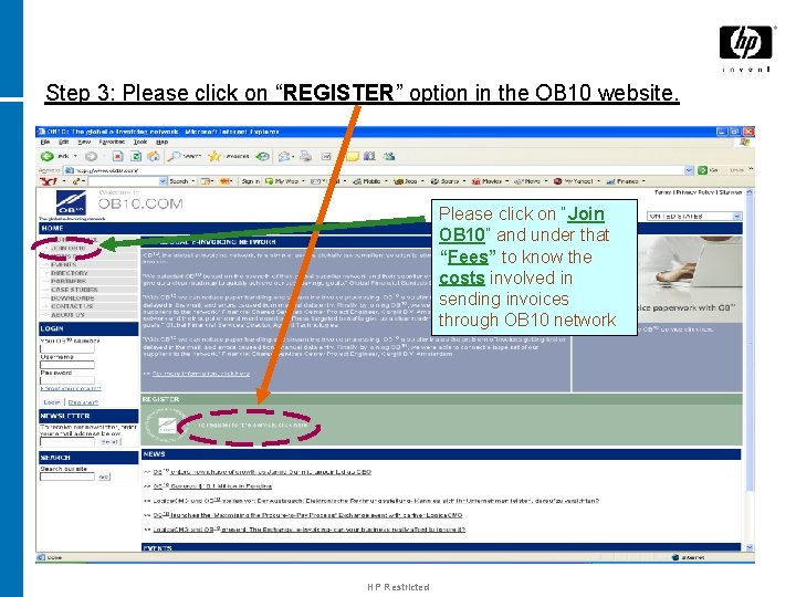Step 3: Please click on “REGISTER” option in the OB 10 website. Please click