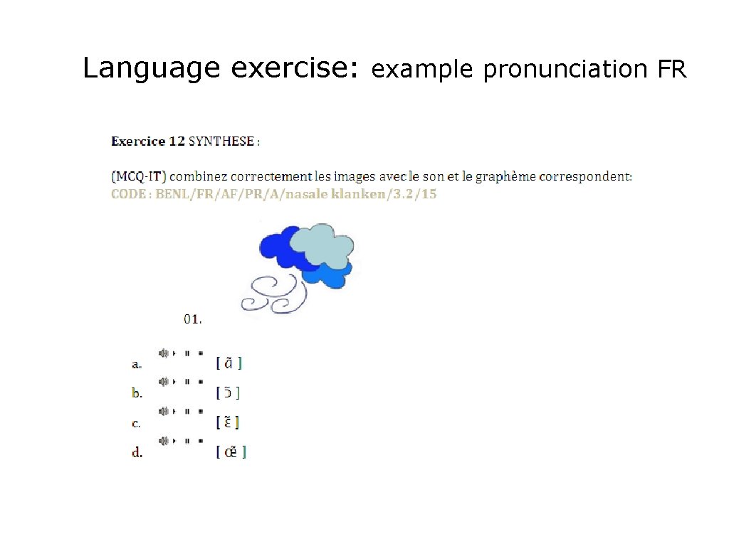 Language exercise: example pronunciation FR 