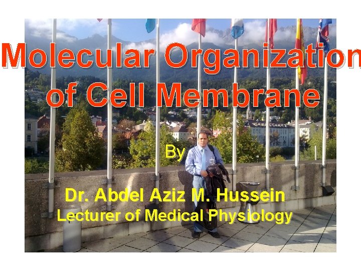 Molecular Organization of Cell Membrane By Dr. Abdel Aziz M. Hussein Lecturer of Medical